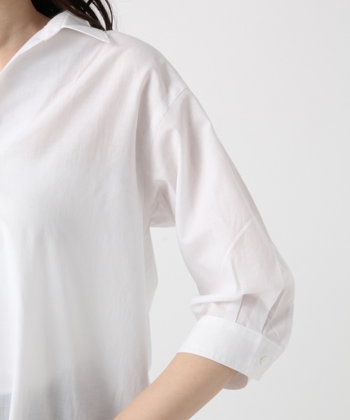 BLISS POINT（ブリスポイント）の「【Sサイズ展開】リネンコンスキッパーシャツ７分袖/795436（シャツ/ブラウス・レディース・ネイビー/その他1/ライトグリーン/ホワイト/パープル・LARGE/MEDIUM/SMALL）」の17枚目の写真