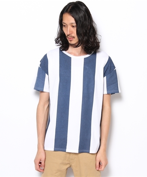 WHO'S WHO gallery（フーズフーギャラリー）の「プリントストライプTEE（Tシャツ/カットソー・メンズ・ブルー/その他/ブラック/その他1・MEDIUM/LARGE）」の11枚目の写真