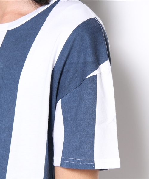 WHO'S WHO gallery（フーズフーギャラリー）の「プリントストライプTEE（Tシャツ/カットソー・メンズ・ブルー/その他/ブラック/その他1・MEDIUM/LARGE）」の8枚目の写真