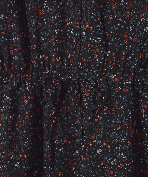 w closet（ダブルクローゼット）の「小花柄ボリューム袖ワンピース_（ワンピース・レディース・ネイビー/ブラウン/カーキ・FREE）」の14枚目の写真