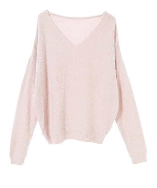 fifth（フィフス）の「Vネックプードルニット（ニット/セーター・レディース・ホワイト/ベージュ/ラベンダー/グレー・MEDIUM）」の12枚目の写真