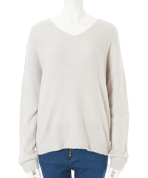 fifth（フィフス）の「Vネックプードルニット（ニット/セーター・レディース・ホワイト/ベージュ/ラベンダー/グレー・MEDIUM）」の14枚目の写真