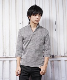 グレンチェックワイヤーデザインスキッパーシャツ(SS)