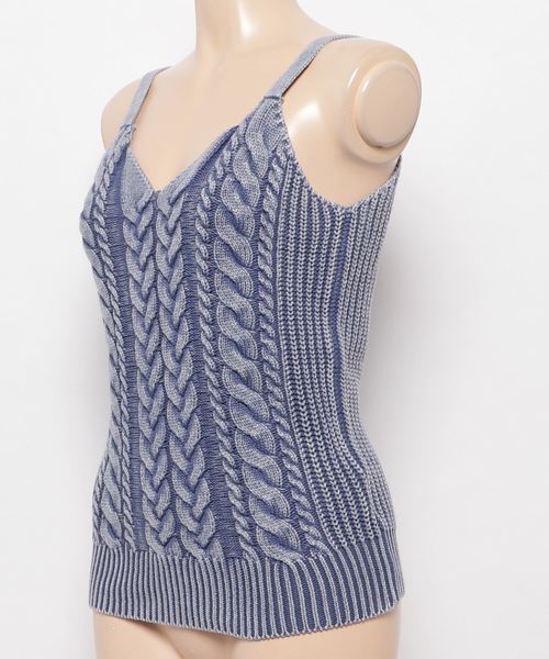 ENVYM（アンビー）の「ダブルケーブルＳ／Ｗ ＫＮＩＴ ＴＴ（タンクトップ・レディース・ベージュ/ネイビー/カーキ/ピンク/グレー・FREE）」の9枚目の写真