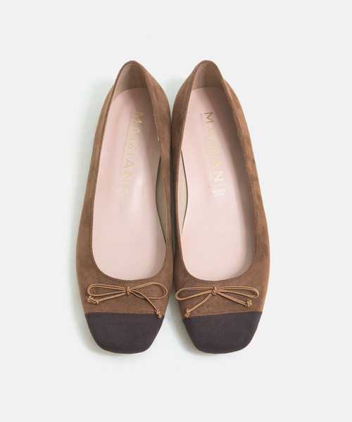 MAMIAN（マミアン）の「スクエアトゥ バレエシューズ（バレエシューズ・レディース・ブラック/ベージュ/グレー系その他/ブラウン/グレイッシュベージュ/アイボリー/グレー×ピンク/ブラック系その他/キャメル/モカ/グレー系その他2/ブラック×ピンク/チャコールグレー/ベージュ系その他・22.5cm/23.0cm/23.5cm/24.0cm/24.5cm/25.0cm）」の9枚目の写真