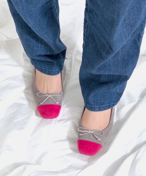 MAMIAN（マミアン）の「スクエアトゥ バレエシューズ（バレエシューズ・レディース・ブラック/ベージュ/グレー系その他/ブラウン/グレイッシュベージュ/アイボリー/グレー×ピンク/ブラック系その他/キャメル/モカ/グレー系その他2/ブラック×ピンク/チャコールグレー/ベージュ系その他・22.5cm/23.0cm/23.5cm/24.0cm/24.5cm/25.0cm）」の7枚目の写真