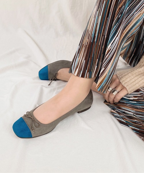 MAMIAN（マミアン）の「スクエアトゥ バレエシューズ（バレエシューズ・レディース・ブラック/ベージュ/グレー系その他/ブラウン/グレイッシュベージュ/アイボリー/グレー×ピンク/ブラック系その他/キャメル/モカ/グレー系その他2/ブラック×ピンク/チャコールグレー/ベージュ系その他・22.5cm/23.0cm/23.5cm/24.0cm/24.5cm/25.0cm）」の8枚目の写真