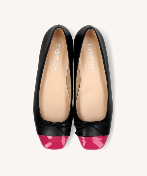 MAMIAN（マミアン）の「スクエアトゥ バレエシューズ（バレエシューズ・レディース・ブラック/ベージュ/グレー系その他/ブラウン/グレイッシュベージュ/アイボリー/グレー×ピンク/ブラック系その他/キャメル/モカ/グレー系その他2/ブラック×ピンク/チャコールグレー/ベージュ系その他・22.5cm/23.0cm/23.5cm/24.0cm/24.5cm/25.0cm）」の16枚目の写真