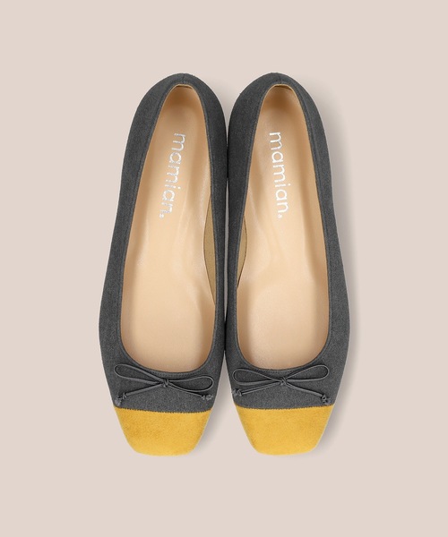 MAMIAN（マミアン）の「スクエアトゥ バレエシューズ（バレエシューズ・レディース・ブラック/ベージュ/グレー系その他/ブラウン/グレイッシュベージュ/アイボリー/グレー×ピンク/ブラック系その他/キャメル/モカ/グレー系その他2/ブラック×ピンク/チャコールグレー/ベージュ系その他・22.5cm/23.0cm/23.5cm/24.0cm/24.5cm/25.0cm）」の22枚目の写真