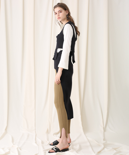 TAN(タン)の「【TAN(タン)】ロングテールリブスカート 19SS-4(スカート・レディース・ベージュ/ブラック・FREE)」の10枚目の写真