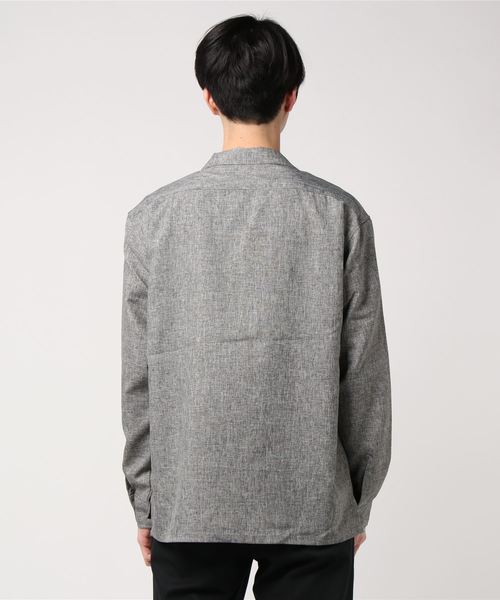 Lazar(ラザル)の「ポリトロ リラックス オーバーサイズ オープンカラーシャツ/CPOシャツ(シャツ/ブラウス・メンズ・ブラック/グレー・LL/M/L)」の4枚目の写真