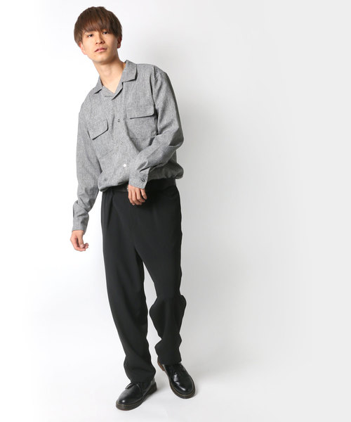 Lazar(ラザル)の「ポリトロ リラックス オーバーサイズ オープンカラーシャツ/CPOシャツ(シャツ/ブラウス・メンズ・ブラック/グレー・LL/M/L)」の7枚目の写真
