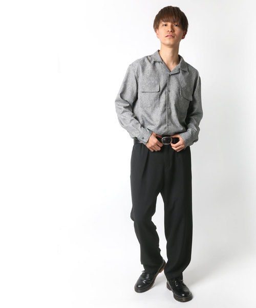 Lazar(ラザル)の「ポリトロ リラックス オーバーサイズ オープンカラーシャツ/CPOシャツ(シャツ/ブラウス・メンズ・ブラック/グレー・LL/M/L)」の8枚目の写真