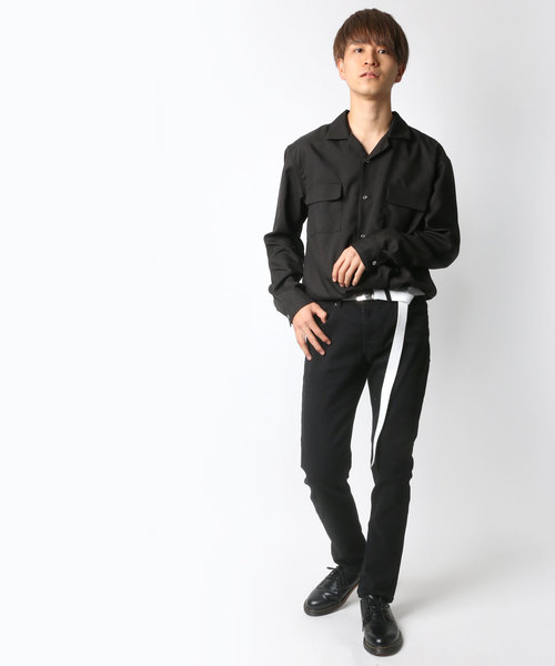 Lazar(ラザル)の「ポリトロ リラックス オーバーサイズ オープンカラーシャツ/CPOシャツ(シャツ/ブラウス・メンズ・ブラック/グレー・LL/M/L)」の10枚目の写真