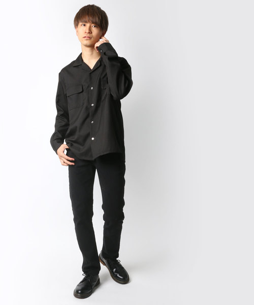 Lazar(ラザル)の「ポリトロ リラックス オーバーサイズ オープンカラーシャツ/CPOシャツ(シャツ/ブラウス・メンズ・ブラック/グレー・LL/M/L)」の11枚目の写真