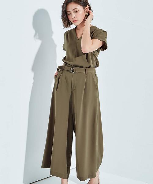 OSYAREVO(オシャレボ)の「さらさらストレッチパンツ(その他パンツ・レディース・カーキ/ブラック・38)」の3枚目の写真