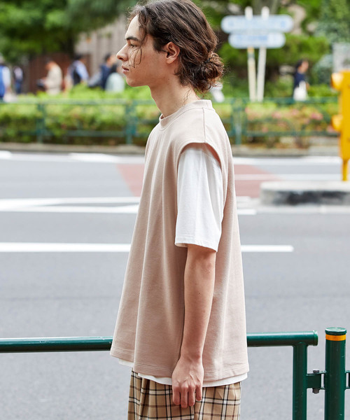 JUNRED（ジュンレッド）の「ライトカノコベストTシャツSET（ベスト・メンズ・ブラック/ベージュ/ライトグリーン・M/L）」の4枚目の写真