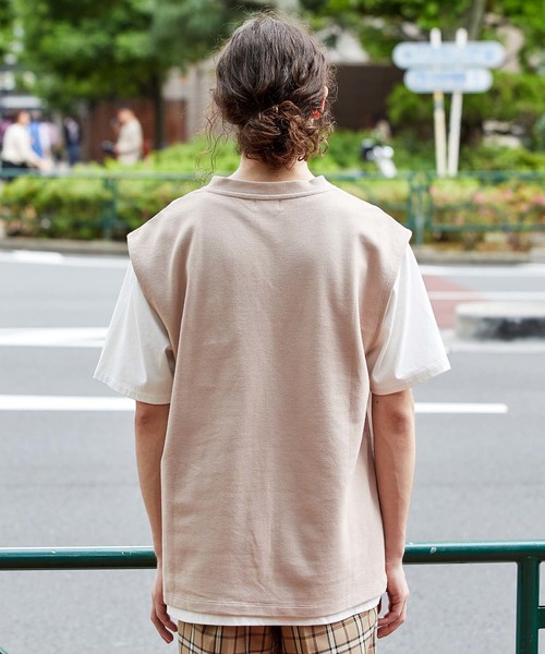 JUNRED（ジュンレッド）の「ライトカノコベストTシャツSET（ベスト・メンズ・ブラック/ベージュ/ライトグリーン・M/L）」の5枚目の写真