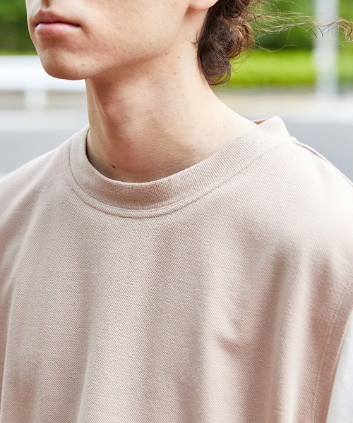 JUNRED（ジュンレッド）の「ライトカノコベストTシャツSET（ベスト・メンズ・ブラック/ベージュ/ライトグリーン・M/L）」の6枚目の写真