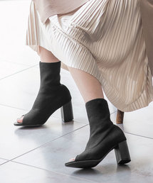 KOBE LETTUCE | [ピンヒールorチャンキーヒール]2typeオープントゥソックスブーツサンダル(サンダル)