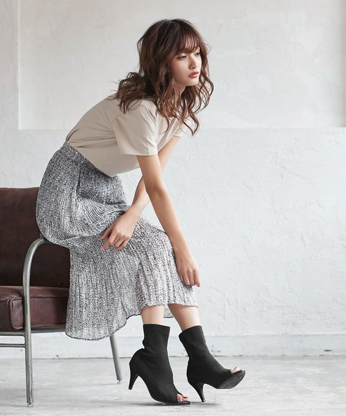 KOBE LETTUCE（コウベレタス）の「[ピンヒールorチャンキーヒール]2typeオープントゥソックスブーツサンダル（サンダル・レディース・ブラック/ブラック系その他/グレー系その他/グレー系その他2・LL/S/M/L）」の21枚目の写真