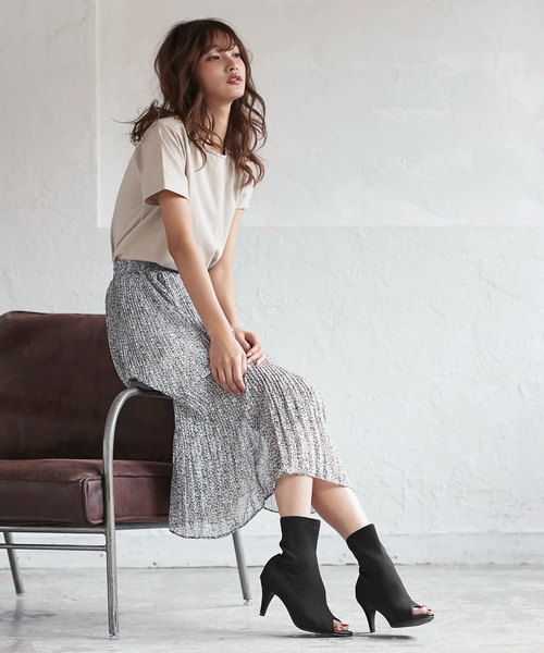 KOBE LETTUCE（コウベレタス）の「[ピンヒールorチャンキーヒール]2typeオープントゥソックスブーツサンダル（サンダル・レディース・ブラック/ブラック系その他/グレー系その他/グレー系その他2・LL/S/M/L）」の20枚目の写真