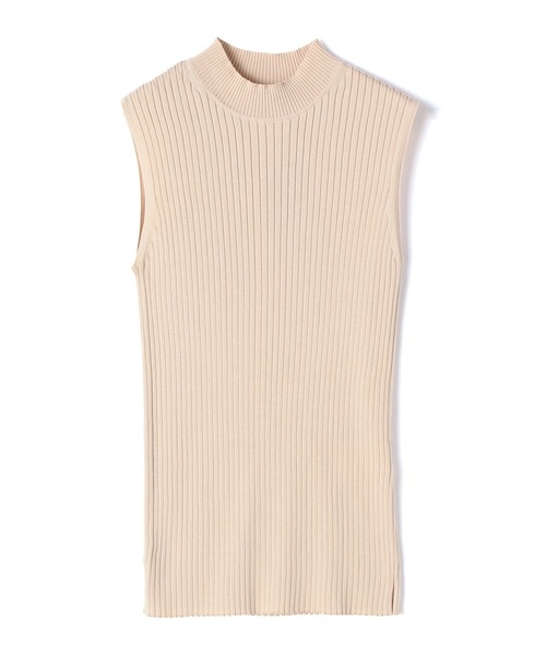 ESTNATION（エストネーション）の「ESTNATION / コットンリブハイネックノースリーブニット（ニット/セーター・レディース・ダークブラウン/ライトベージュ/ライトブルー・38）」の3枚目の写真