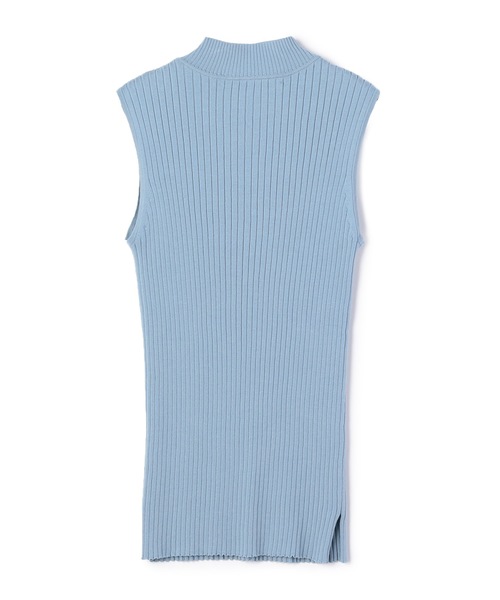 ESTNATION（エストネーション）の「ESTNATION / コットンリブハイネックノースリーブニット（ニット/セーター・レディース・ダークブラウン/ライトベージュ/ライトブルー・38）」の8枚目の写真