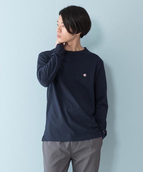 Champion(チャンピオン)の「【CHAMPION/チャンピオン】ワンポイント刺繍 無地ロンT C3-P401 ブランドロゴ(Tシャツ/カットソー・メンズ・ホワイト/チャコールグレー/ブラック/ワイン/ネイビー/杢グレー/サックスブルー/オリーブ・SMALL/LARGE/X-LARGE/MEDIUM)」の10枚目の写真