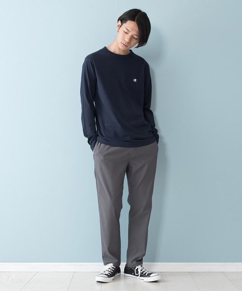 Champion(チャンピオン)の「【CHAMPION/チャンピオン】ワンポイント刺繍 無地ロンT C3-P401 ブランドロゴ(Tシャツ/カットソー・メンズ・ホワイト/チャコールグレー/ブラック/ワイン/ネイビー/杢グレー/サックスブルー/オリーブ・SMALL/LARGE/X-LARGE/MEDIUM)」の11枚目の写真