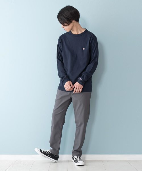 Champion(チャンピオン)の「【CHAMPION/チャンピオン】ワンポイント刺繍 無地ロンT C3-P401 ブランドロゴ(Tシャツ/カットソー・メンズ・ホワイト/チャコールグレー/ブラック/ワイン/ネイビー/杢グレー/サックスブルー/オリーブ・SMALL/LARGE/X-LARGE/MEDIUM)」の12枚目の写真