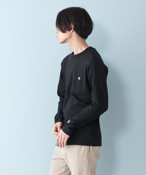 Champion(チャンピオン)の「【CHAMPION/チャンピオン】ワンポイント刺繍 無地ロンT C3-P401 ブランドロゴ(Tシャツ/カットソー・メンズ・ホワイト/チャコールグレー/ブラック/ワイン/ネイビー/杢グレー/サックスブルー/オリーブ・SMALL/LARGE/X-LARGE/MEDIUM)」の14枚目の写真
