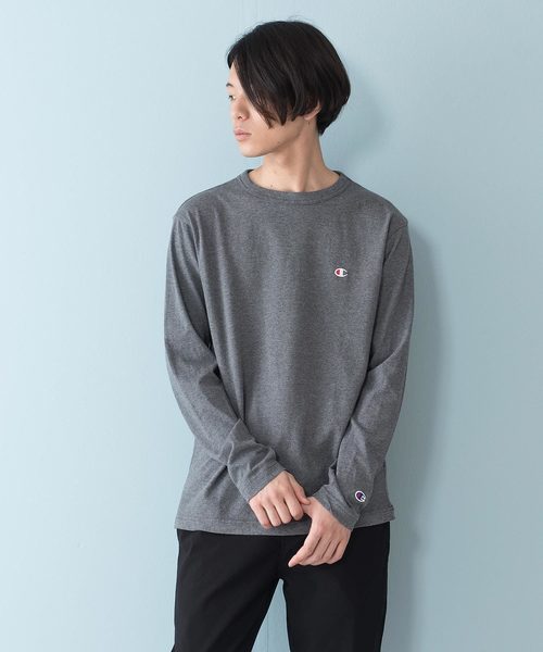 Champion(チャンピオン)の「【CHAMPION/チャンピオン】ワンポイント刺繍 無地ロンT C3-P401 ブランドロゴ(Tシャツ/カットソー・メンズ・ホワイト/チャコールグレー/ブラック/ワイン/ネイビー/杢グレー/サックスブルー/オリーブ・SMALL/LARGE/X-LARGE/MEDIUM)」の19枚目の写真