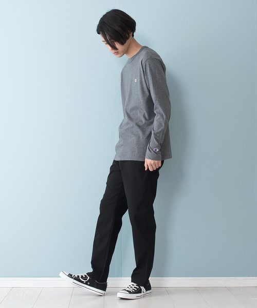 Champion(チャンピオン)の「【CHAMPION/チャンピオン】ワンポイント刺繍 無地ロンT C3-P401 ブランドロゴ(Tシャツ/カットソー・メンズ・ホワイト/チャコールグレー/ブラック/ワイン/ネイビー/杢グレー/サックスブルー/オリーブ・SMALL/LARGE/X-LARGE/MEDIUM)」の22枚目の写真