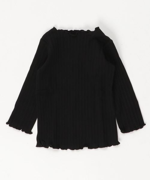 branshes(ブランシェス)の「テレコ長袖Tシャツ(Tシャツ/カットソー)」|ブラック