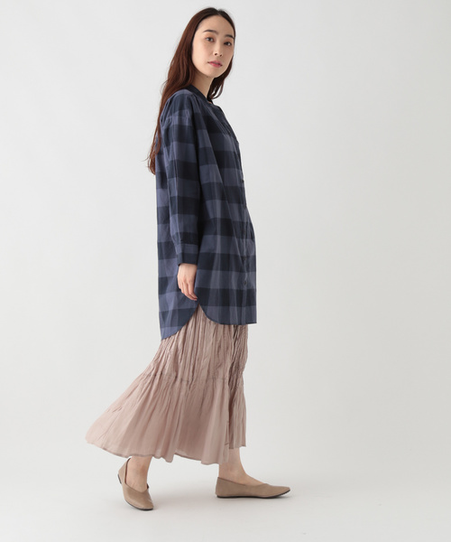 studio CLIP（スタディオクリップ）の「ワッシャースタンドシャツチュニック（シャツ/ブラウス・レディース・ライトグレー/グレー/その他1・FREE）」の6枚目の写真