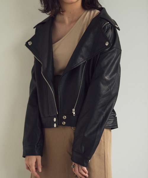 Aunt Marie's（アントマリーズ）の「AUNT MARIE'S  ドロップショルダーライダース（ライダースジャケット・レディース・ブラック・FREE）」の5枚目の写真