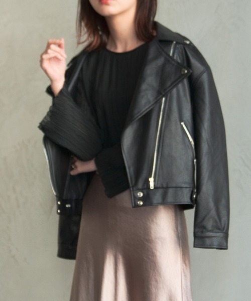 Aunt Marie's（アントマリーズ）の「AUNT MARIE'S  ドロップショルダーライダース（ライダースジャケット・レディース・ブラック・FREE）」の12枚目の写真