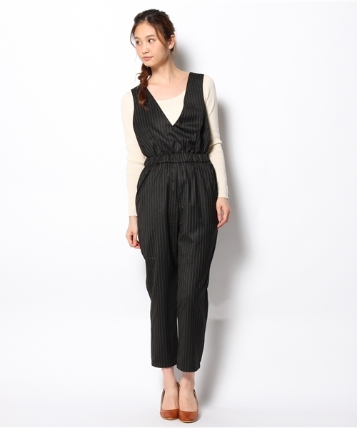 Kastane（カスタネ）の「【Kastane】V開きサロペット（サロペット/オーバーオール・レディース・ネイビー/スミクロ・FREE）」の14枚目の写真