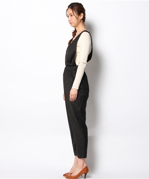 Kastane（カスタネ）の「【Kastane】V開きサロペット（サロペット/オーバーオール・レディース・ネイビー/スミクロ・FREE）」の6枚目の写真