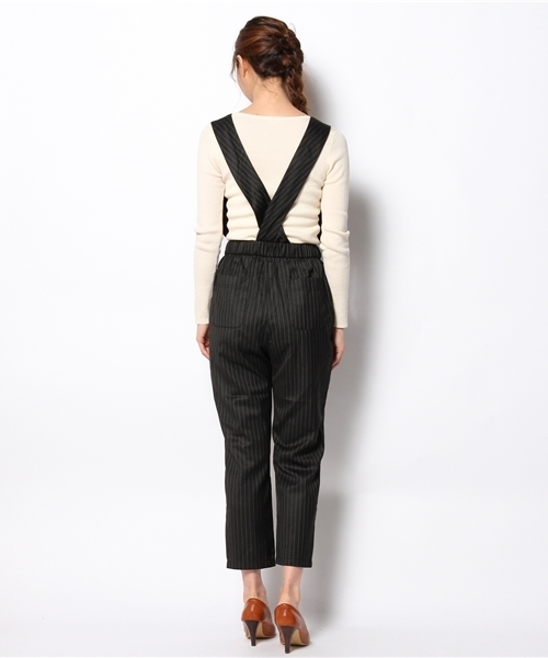 Kastane（カスタネ）の「【Kastane】V開きサロペット（サロペット/オーバーオール・レディース・ネイビー/スミクロ・FREE）」の7枚目の写真