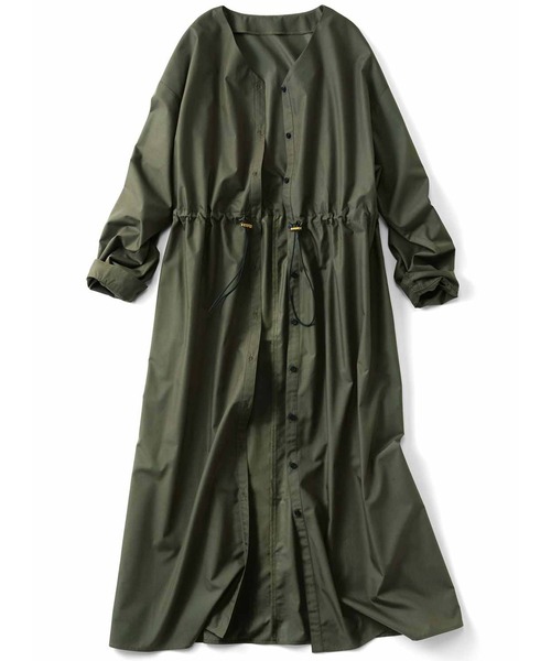 シロップ．（シロップ．）の「ボリュームたっぷり　はおりワンピース（ワンピース・レディース・カーキ・XX-LARGE/X-LARGE/LARGE/MEDIUM/SMALL）」の7枚目の写真