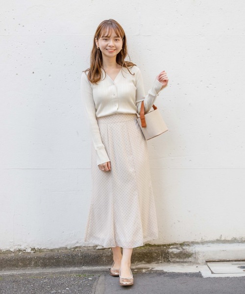 flower(フラワー)の「プレイフルドットスカート(スカート・レディース・ブラック/アイボリー・FREE)」の2枚目の写真