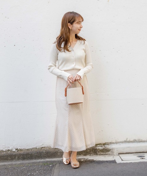 flower(フラワー)の「プレイフルドットスカート(スカート・レディース・ブラック/アイボリー・FREE)」の9枚目の写真