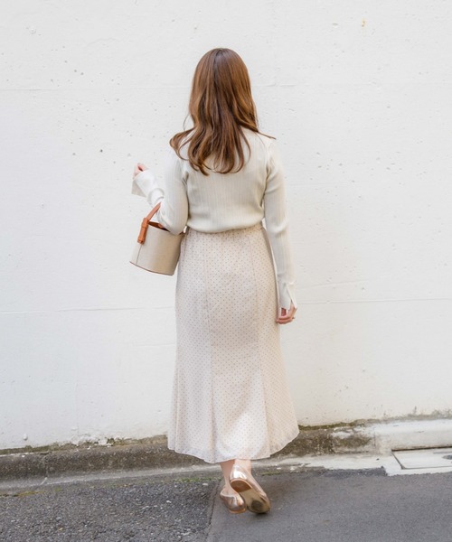 flower(フラワー)の「プレイフルドットスカート(スカート・レディース・ブラック/アイボリー・FREE)」の10枚目の写真