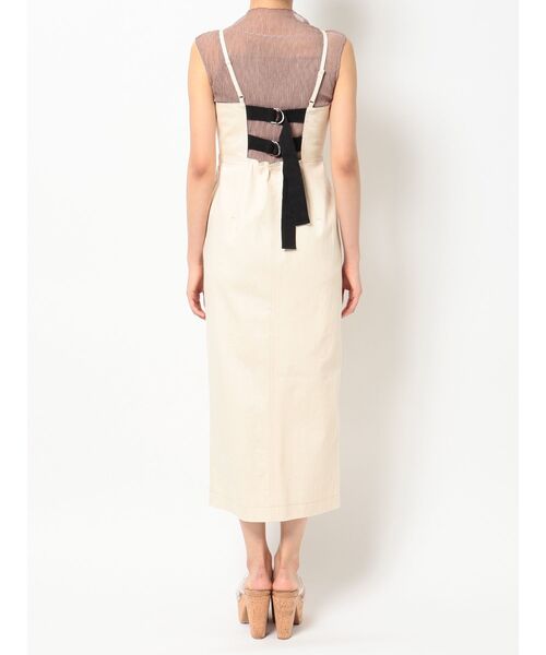 MERCURYDUO（マーキュリーデュオ）の「配色バックベルトジャンスカ（ワンピース・レディース・アイボリー/ブラウン/インディゴブルー・SMALL/MEDIUM）」の14枚目の写真