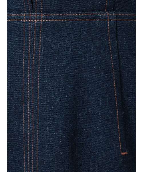 MERCURYDUO（マーキュリーデュオ）の「配色バックベルトジャンスカ（ワンピース・レディース・アイボリー/ブラウン/インディゴブルー・SMALL/MEDIUM）」の8枚目の写真