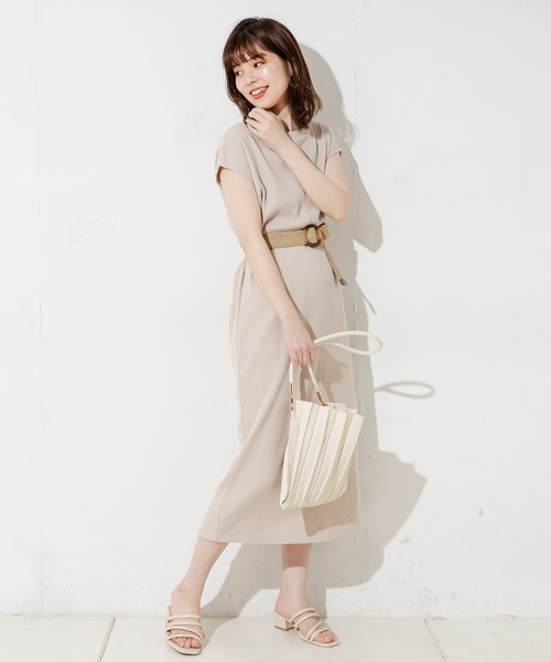 natural couture（ナチュラルクチュール）の「サイドファスナーあきワッフルワンピース（ワンピース・レディース・ブラック/アイボリー/ミント/ライトベージュ/レンガ・FREE）」の14枚目の写真