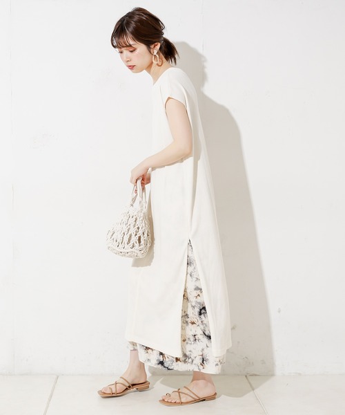 natural couture（ナチュラルクチュール）の「サイドファスナーあきワッフルワンピース（ワンピース・レディース・ブラック/アイボリー/ミント/ライトベージュ/レンガ・FREE）」の6枚目の写真