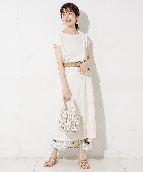 natural couture（ナチュラルクチュール）の「サイドファスナーあきワッフルワンピース（ワンピース・レディース・ブラック/アイボリー/ミント/ライトベージュ/レンガ・FREE）」の8枚目の写真